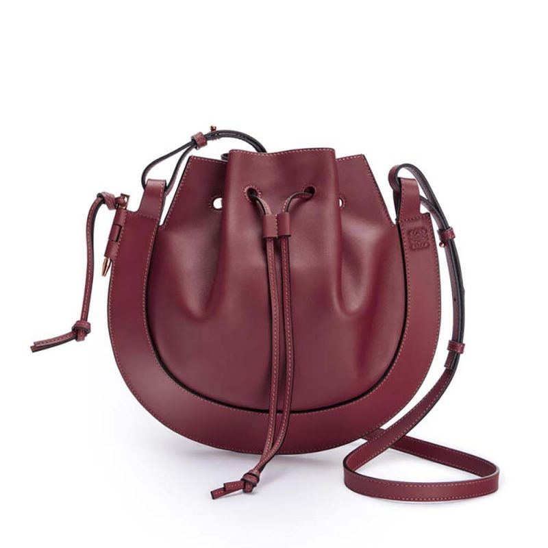 Loewe Women Horseshoe Bag in Nappa Calfskin-Maroon