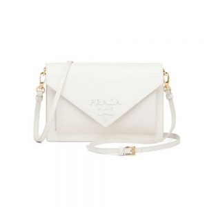 Prada Ladies Saffiano Leather Mini Bag-White