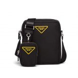 Prada Men Nylon Cross-Body Bag-Black/Yellow
