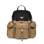 Prada Men Technical Fabric Nylon Backpack-Brown