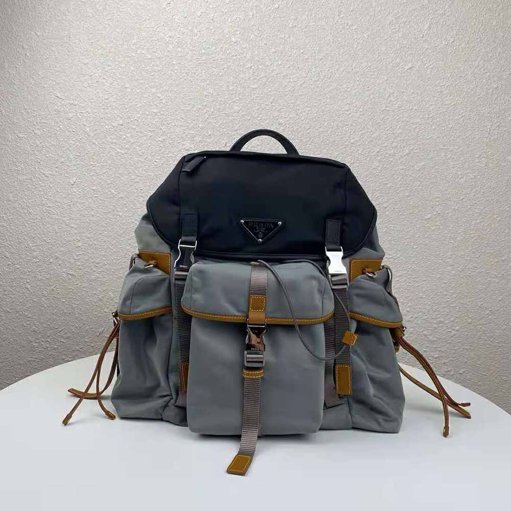 prada silver backpack