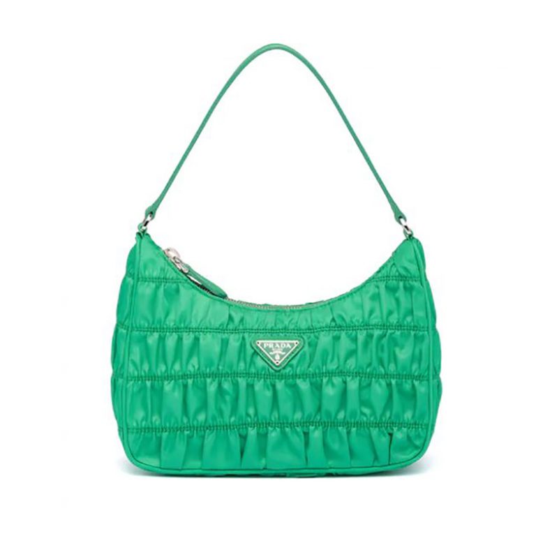 Prada Women Nylon and Saffiano Leather Mini Bag