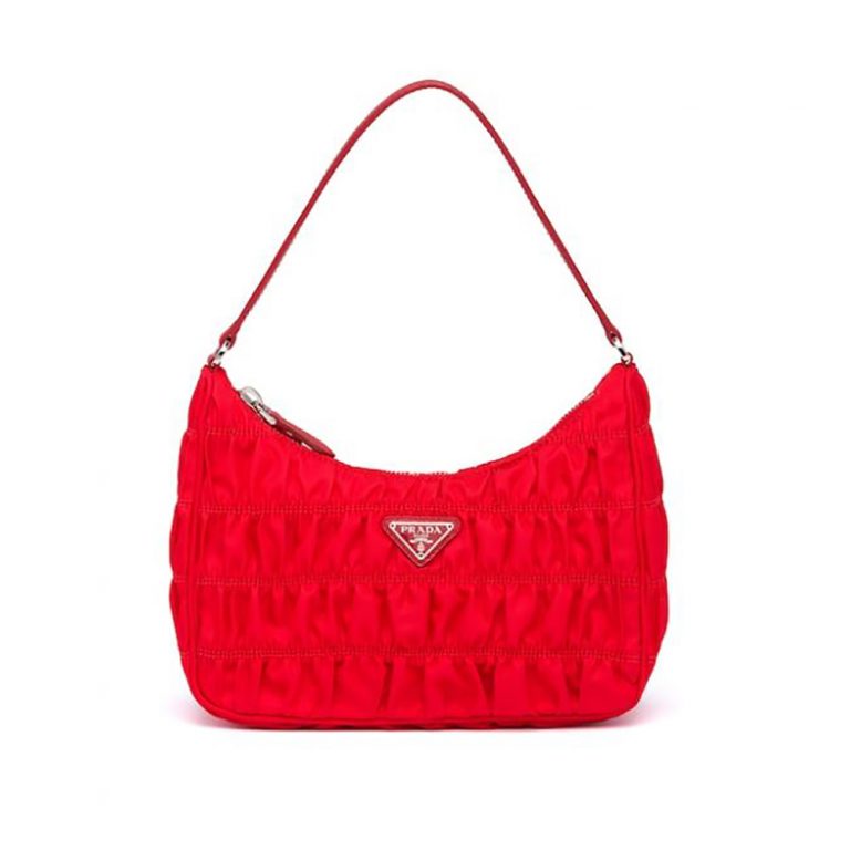 Prada Women Nylon and Saffiano Leather Mini Bag