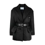 Prada Women Re-Nylon Gabardine Puffer Jacket-Black