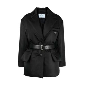 Prada Women Re-Nylon Gabardine Puffer Jacket-Black