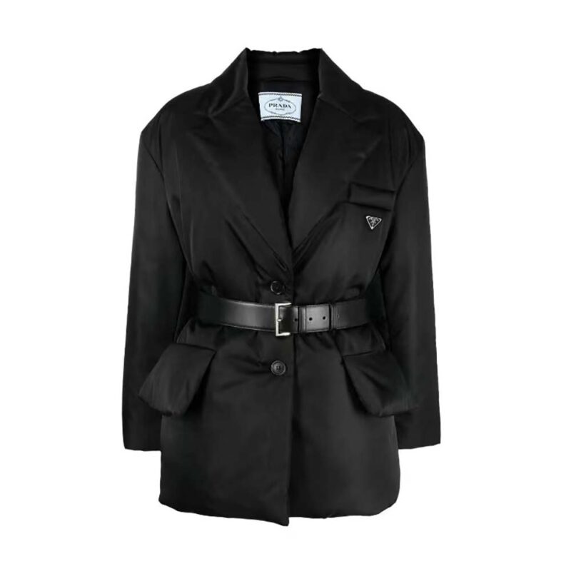 Prada Women Re-Nylon Gabardine Puffer Jacket-Black