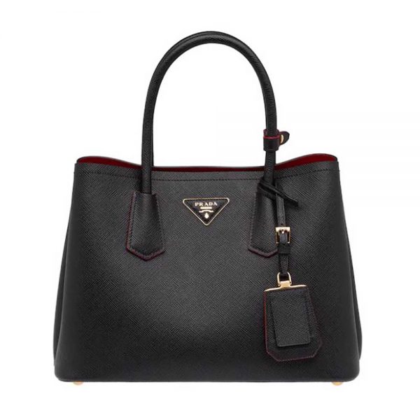 Prada Women Small Saffiano Leather Double Prada Bag