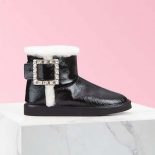 Roger Vivier Winter Viv' Strass Buckle Booties in Patent Leather