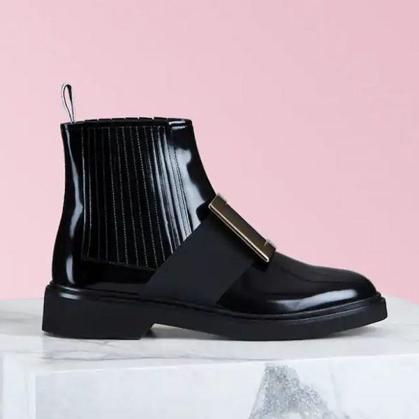 Roger Vivier Women Chelsea Viv' Rangers Metal Buckle Ankle Boots-Black
