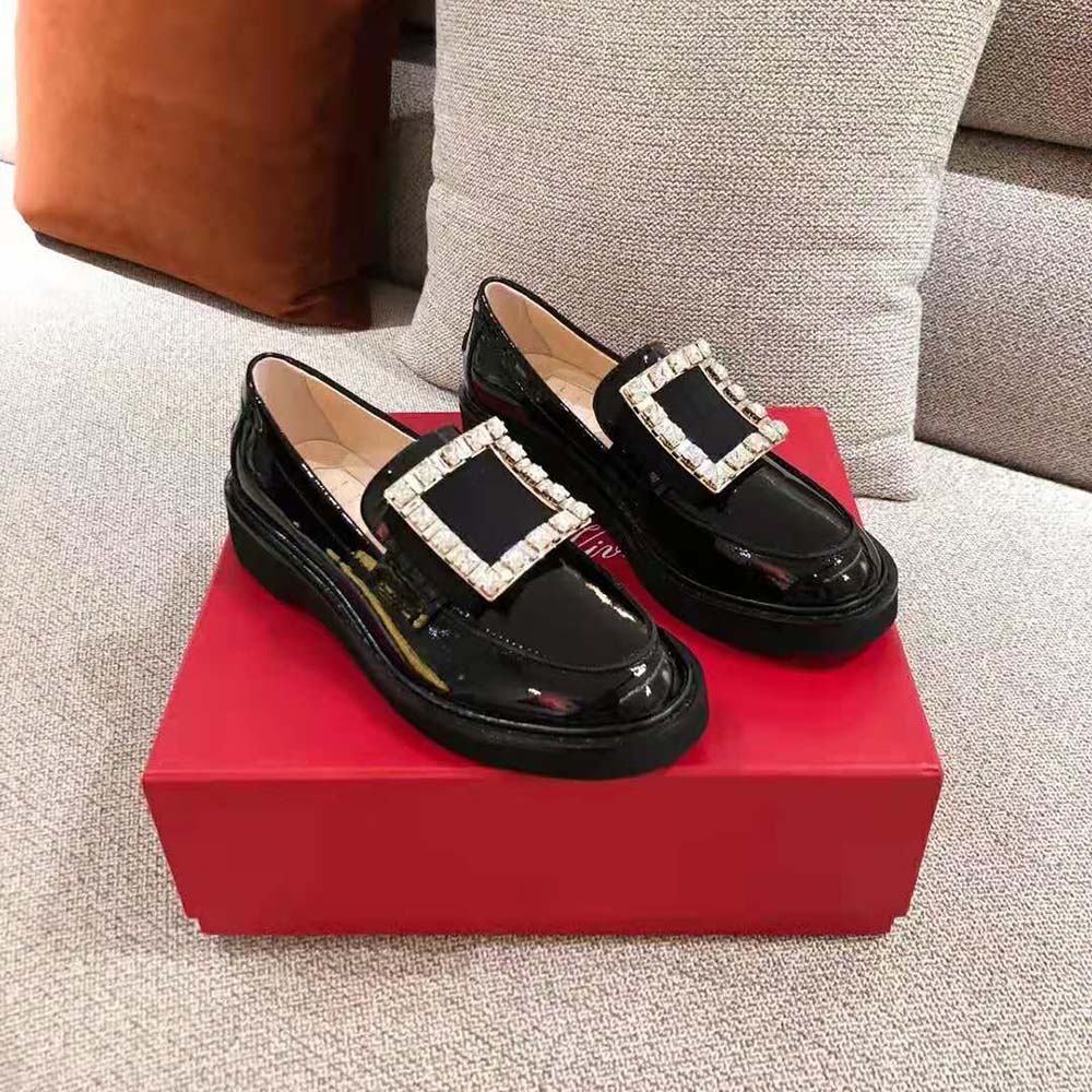 black buckle loafers