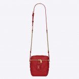 Saint Laurent YSL Women 80's Vanity Bag in Carre-Quilted Grain DE Poudre Embossed Leather