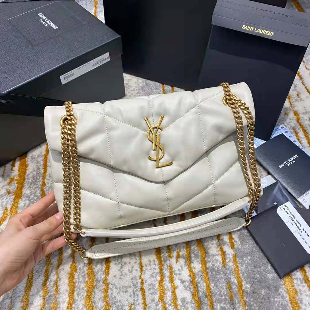 ysl puffer bag white