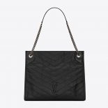 Saint Laurent YSL Women Niki Medium Shopping Bag in Crinkled Vintage Leather