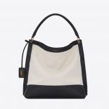 Saint Laurent YSL Women Tag Hobo Bag in Canvas and Leather