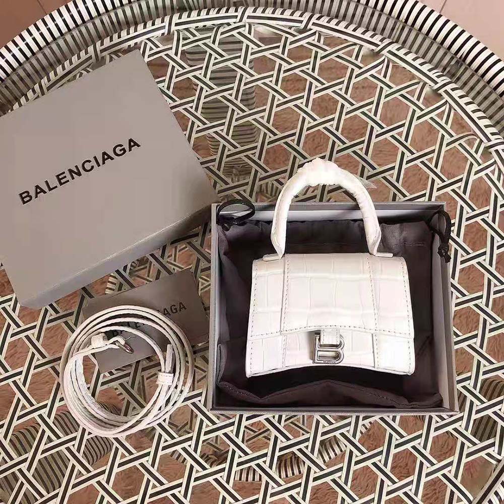 balenciaga mini hourglass top handle bag