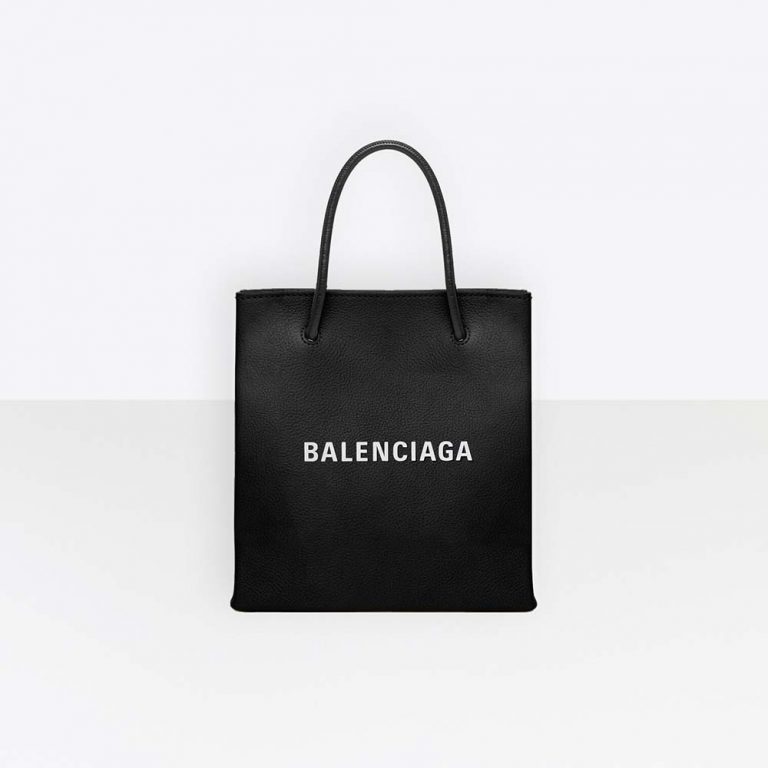 Balenciaga Women Shopping XXS North South Tote Bag in Squared Calfskin Bag
