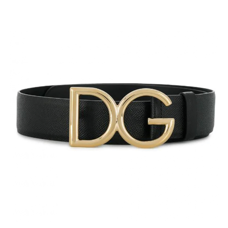 Dolce Gabbana D&G Women Dauphine Calfskin Belt-Black
