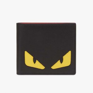 Fendi Men Wallet Black Leather Horizontal Wallet
