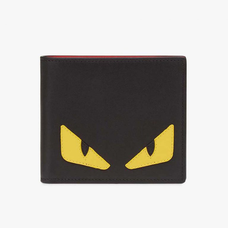 Fendi Men Wallet Black Leather Horizontal Wallet
