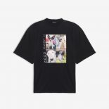 Balenciaga Women I Love Dogs XL T-Shirt in Multicolor Vintage Jersey-Black