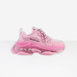 Balenciaga Women Triple S Clear Sole Sneaker in Light Pink Double Foam and Mesh