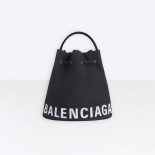 Balenciaga Women Wheel XS Drawstring Bucket in Black