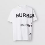 Burberry Men Horseferry Print Cotton Oversized T-shirt-White