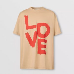Burberry Men Love Print Cotton Oversized T-shirt