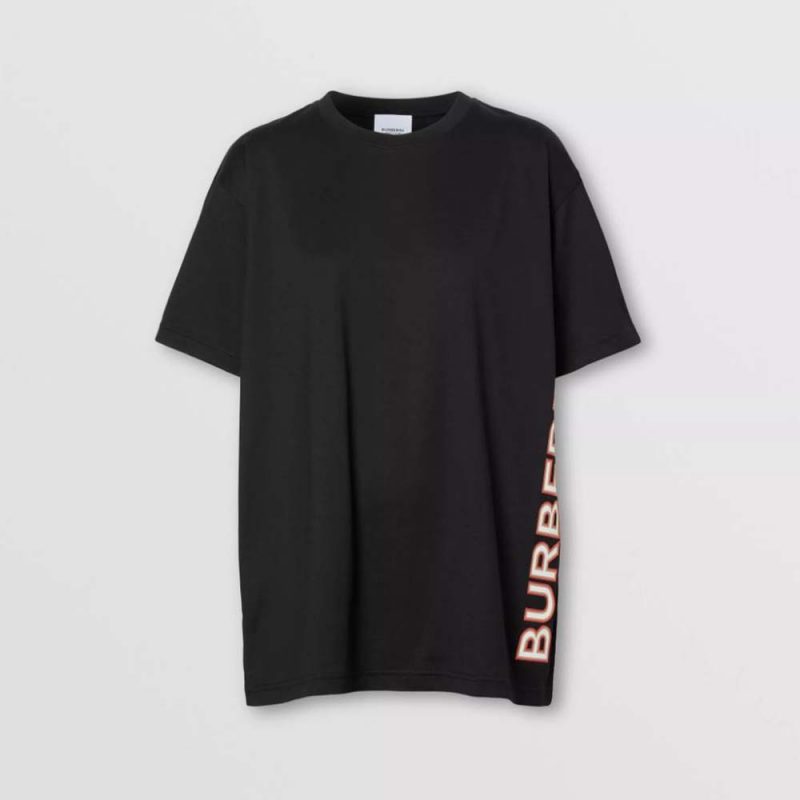 Burberry Women Logo Print Cotton Oversized T-shirt