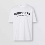 Burberry Men Logo Print Cotton T-shirt-White