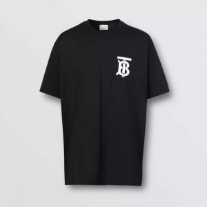 Burberry Women Monogram Motif Cotton Oversized T-shirt-Black