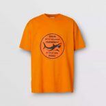 Burberry Women Shark Graphic Cotton Oversized T-shirt-Orange