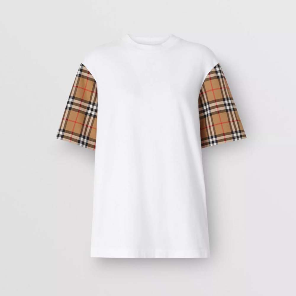 burberry check sleeve t shirt