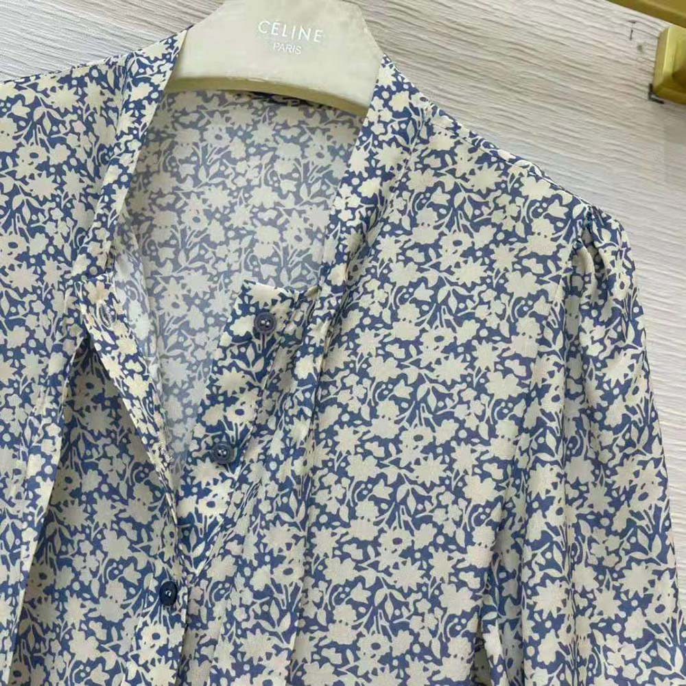 Celine Women Blouse with Bow in Printed 