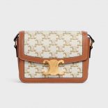 Celine Women Teen Triomphe Bag in Triomphe Canvas and Calfskin