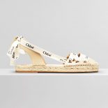 Chloe Women Lngrid Lace-up Espadrilles in Canvas and Calfskin