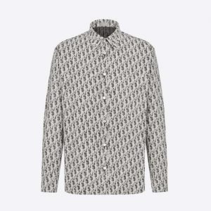 Dior Men Dior Oblique Overshirt Black and White Cotton Denim