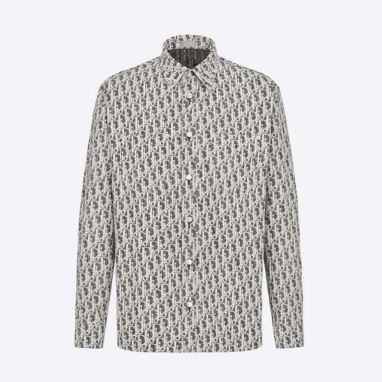 Dior Men Dior Oblique Overshirt Black and White Cotton Denim