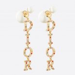 Dior Women Dior Tribales Earrings Gold-Finish Metal White Resin Pearls