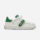 Dior Women Dior-id Sneaker White and Green Calfskin and Rubber
