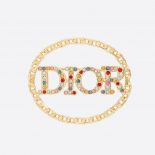 Dior Women Diorevolution Brooch Gold-Finish Metal and Multicolor Crystals