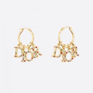 Dior Women Dio(r)evolution Earrings Gold-Finish Metal and Multicolor Crystals