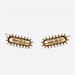 Dior Women J Adior Earrings Antique Gold-Finish Metal and White Resin Pearls