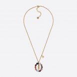 Dior Women J’Adior Necklace Antique Gold-Finish Metal and Multicolor Crystals