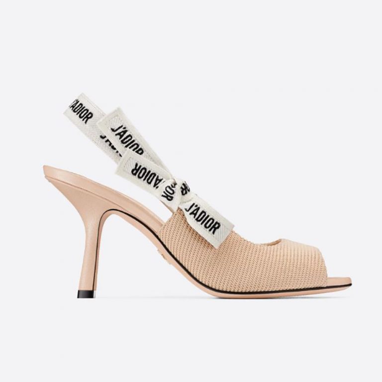 Dior Women J'adior Heeled Sandal Nude Technical Fabric in 8.5cm Heel