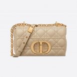 Dior Women Small Dior Caro Bag Beige Supple Cannage Calfskin