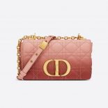 Dior Women Small Dior Caro Bag Pink Gradient Cannage Lambskin