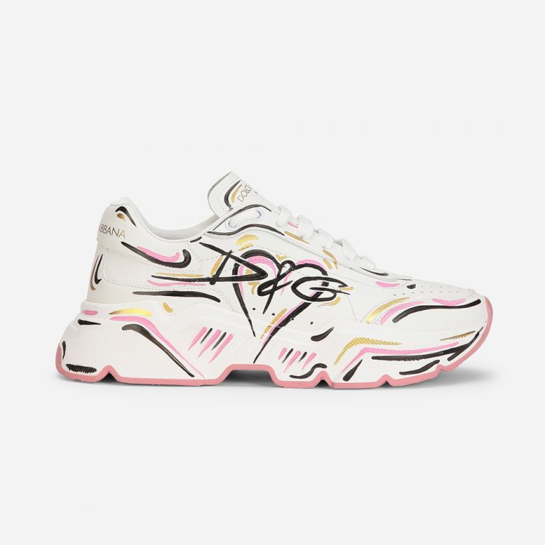 Dolce Gabbana D&G Women Hand-painted Calfskin Nappa Daymaster Sneakers