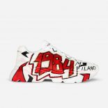 Dolce Gabbana D&G Women Hand-painted Calfskin Nappa Daymaster Sneakers-Red