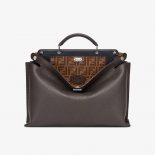 Fendi Men Peekaboo Iconic Essential Brown Leather Bag